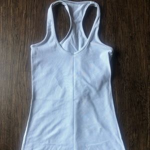Lululemon grey and white striped racerback tank